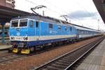 CD 371 004 hauls a regional train into Pardubice on 15 May 2018. 