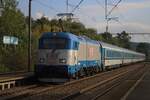 CD 380 008 speeds through Bystrice u Banesova with an IC service to Ceske Budejovice on 27 September 2025.