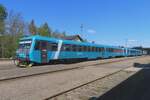 ARRIVA vlaky 845 308 calls at Luzna u Rakovnika on 10 May 2024.