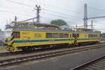 MVTV 2-007 stands on 16 May 2015 as a maintenance train in Kolín.