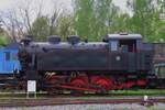 KND steam engine No.29 stands in Luzna u Rakovnika on 11 May 2024. About fifty locos of this type were build from 1940 for the Railways of the Nazi-Protektorat Böhmen und Mähren and for the Czech industrial railways. 