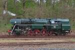 Czech steamer 464 202 stands in the Railway Museum of Luzna u Rakovnika on 11 May 2024.