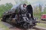 Slechticna (Countess) 475 111 stands at the CD railway museum in Luzna u Rakovnika on 10 May 2024.