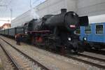 The first of about thirty extra trains that weekend stands in Benesov u Prahy with Czech Kriegslok 555.0153 at the reins on Friday 26 September 2025.  The first of about thirty extra trains that weekend stands in Benesov u Prahy with Czech Kriegslok 555.0153 at the reins on Friday 26 September 2025.