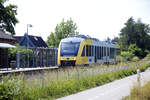 A Lint 41 arrives at Vejby Station from Tisvildelejre, before continuing onwards towards the final destination Hillerød.
Date: 24 June 2023.