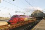 Thalys 4533 at Amsterdam Central Station on 24 October 2009. The TGV/Thalys 4500 are foursystem versions of the TGV Atlantique (Class 500).