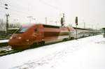 Scanned picture of Thalys 4344 passing Kln Deutz on a snowy 13 January 2000.