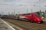 Thalys 4344 speeds through Kln Messe/Deutz on 20 September 2014.