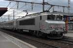Phantome 22353 plus CoRail from Lyon stands at Chambery on the evening of 2 June 2014.