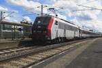 Frog's  perspective on Sybic 26156 with CoRail at Nevers on 18 September 2019. The Paris-Bercy<=>Clermont-Ferrant Fast trains have by now all been substituted by EMUs, ending a century and a half of loco haulage on this track.