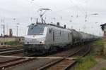 Akiem 37030 hauls a tank wagon train into Grosskorbetha on 20 September 2015. 