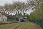 The small narrow-gauge railway  Blanc-Argent  runs in the middle of France: the SNCF X 74501 on the way to Romoratin is leaving the Valençay Station    April 7, 2024