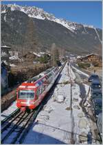A SNCF Z 800 comming from Vallorcine is arriving at the Chamonix Station.