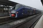 SNCF BiBi 85549 expresses the cooperation between France and Germany concerning cross-border public transport at Sarreguemines on 2 January 2025.