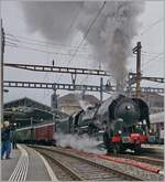 As every year, the popular steam train tour with the  Train Casse  took place this year. In addition to the ride, the culinary part also contributed greatly to its success. The impressive train consists of 40 axles and departs Lausanne station with the (ex) SNCF 141 R 568 at the head of the train.

October 26, 2024