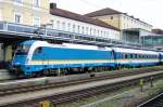 On 10 June 2009 RegentalBahn/arriva 183 005 stood in Regensburg Hbf. 