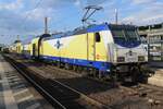 Metronom 146 534 pushes an RE to Hamburg Hbf out of Celle on 2 May 2024.