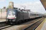 MRCE U2-070 with EC6 to Chur leaves Basel Badischer Bahnhof on 14 September 2011.