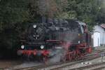 Pressnitztalbahn 86 333 lets of some steam during the STEAM56 trainfest at Benesov u Prahy on 27 September 2025.