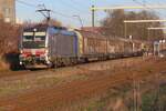 With 90 minutes delay thanks to another technical hitch-up on Germany's railways, Dispo-Tf 193 168 hauls a rakem of box wagons through Wijchen on 2 February 2025.