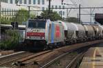 On 14 July 2022 Crossrail 186 187 hauls a block train through Antwerpen-Berchem. On 14 July 2022 Crossrail 186 187 hauls a block train through Antwerpen-Berchem.