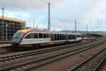 VLEXX 642 372/827 stands at Saarbrücken and still wears the VVO colours that were deployed east of Dresden in the vicinity of Pirna.