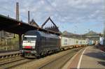 ER 20-013 with container train enters Völklingen on 29 March 2017.