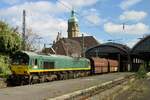 HGK/RheinCargo DE 676 hauls a coal train through Krefeld Hbf on 16 September 2016.