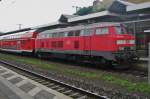 On 1 June 2012 DB 218 408 calls at Koblenz Hbf.