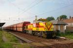 MEG 210 with the daily coal shuttle passing through Grosskorbetha on 30 May 2010.

