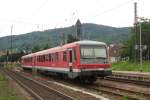 DB 628 312 stands at Weinheim (Bergstrasse) on 29 May 2014.