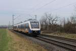 VT 648 424 passes near by Kaarst on 22 January 2025 as RB between Krefeld and Neuss. 