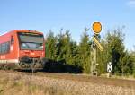 650 103 had passed the form signal showing for the main signal:  slowly free  at Bellenberg, November 21st, 2009.