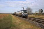 ReTrack 2159 221 hauls a tank train between Meerbusch-Osterath and Neuss Hbf, quite near Kaarst on 21 February 2025.