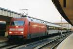 Scanned picture of 101 005 with SNCF-coaches forming EN 262  Orient Expres  to Paris, awaiting departure on 20;45 at Wien West on 22 May 2005.