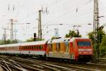 On 28 May 2001, 101 024 pushed an IC through Kln-Deutz toward the Hbf for Mannheim.