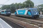 TCS has bought four DB locos class 101 for extra train haulage through Germany and one of them, 103004 (ex DB 101 033) runs round in Venlo on 14 August 2024