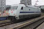 DB European advertiser 101 057 styands at Basel SBB on 2 January 2025.