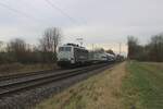 RADVE 111 082 hauls a transport of two new coaches for Israel Railways through Kaarst toward Krefeld-Uerdingen on 22 January 2025.