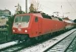 On 13 January 1999, 120 124 leaves Essen Hbf. 