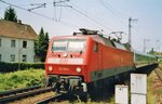 IC-Berlijn Berlin Ost--Schiphol with 120 106 is about to call at Rheine on 28 May 2005.