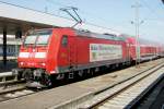 146 115 at a sunlit Basel Badischer Bahnhof on 21 September 2010.