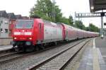 DB 146 028 calls at a rainy Remagen on 28May 2014.