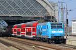 DB 146 013 leaves Dresden Hbf on 8 April 2018. 