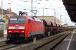 Engineering train is run back and forth by 152 155 at Falkenberg (Elster) on 23 September 2014.