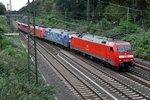 Locomotive train with 152 062 passes the university of Duisburg on 16 September 2016.