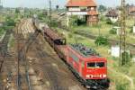 Scanned pciture of 155 191 entering Halle (Saale) Gbf on 27 May 2007.