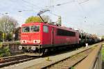 DB 155 070 leaves Recklinghausen Sd on 31 October 2013.

