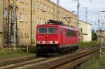 DB 155 261 runs light through Falkenberg (Elster) on 23 September 2014.