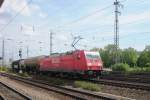 Trick shot of 185 298 at Mannheim Hbf againtst the sun, 2 July 2013.